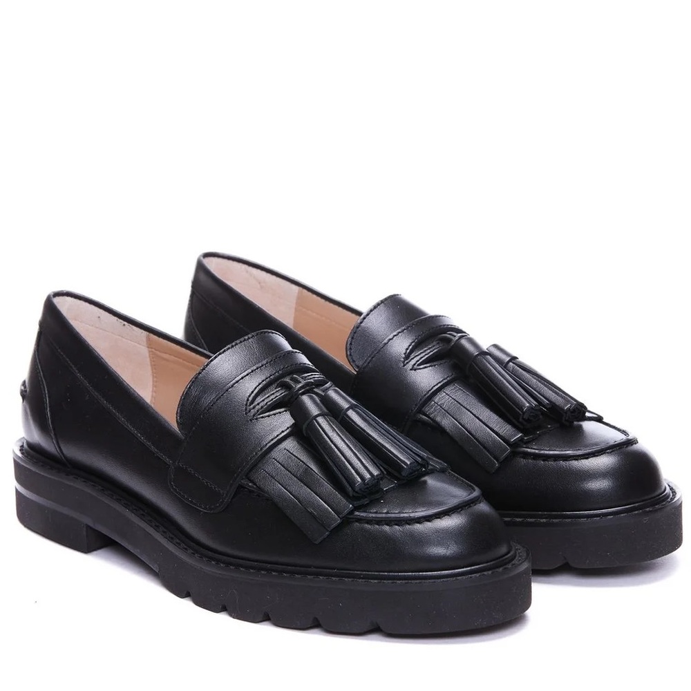 Stuart Weitzman Mila Leather Loafers with Tassels